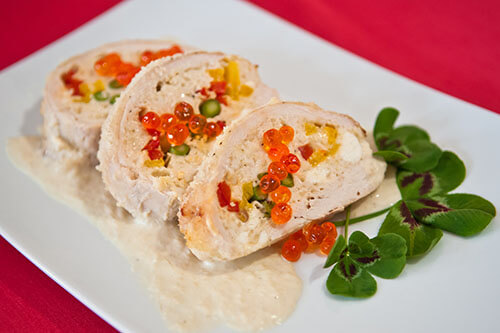 Ballotine Chicken with asparagus